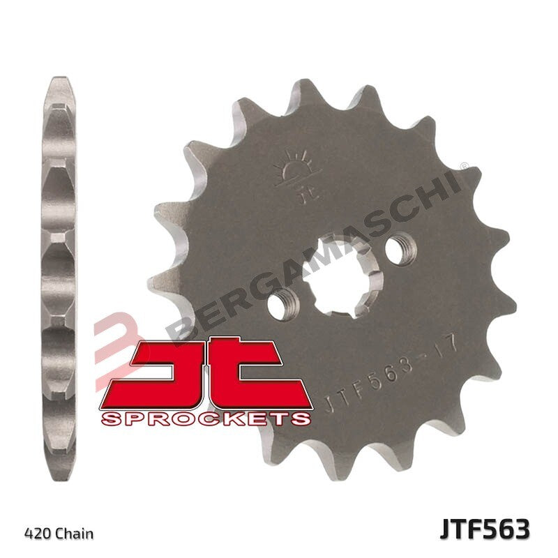 PIGNONE TRASMISSIONE PER MOTO JT 563 Z16 JTF563.16 16 DENTI ACCIAIO PASSO 420