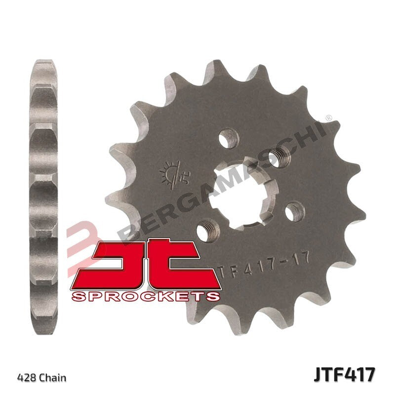 PIGNONE TRASMISSIONE PER MOTO JT 417 Z15 JTF417.15 15 DENTI ACCIAIO PASSO 428