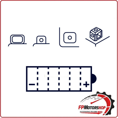 BATTERIA PER MOTO MARELLI MOB7L-B2 SM YB7L-B2 12V 8Ah YAMAHA MAJESTY 125 150