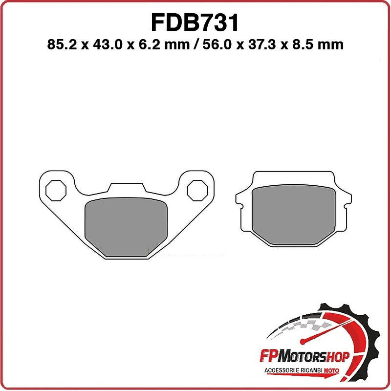 PASTIGLIE FRENI PER SCOOTER FDB731P APRILIA SCARABEO STREET 50 4T 4V 10>13 DERBI