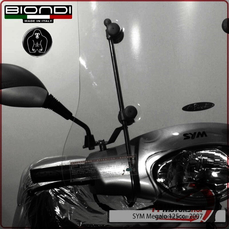 KIT ATTACCHI PARABREZZA SCOOTER PER SYM MEGALO 125 BIONDI 8500653 06>07