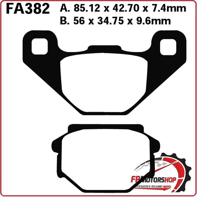 PASTIGLIE PASTICCHE FRENI PER MOTO APRILIA MX 125 POSTERIORE EBC FA382 ORGANICA