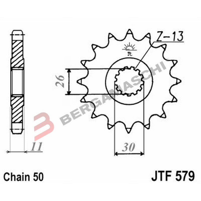 PIGNONE TRASMISSIONE PER MOTO JT 579 Z18 RB AMMORTIZZATO JTF579.18RB 18 DENTI