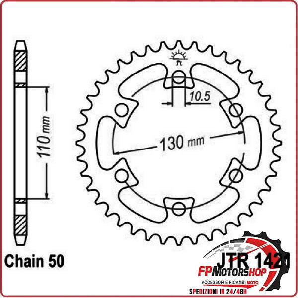 CORONA PER TRASMISSIONE MOTO JT 1421 Z40 JTR1421.40 40 DENTI ACCIAIO PASSO 530