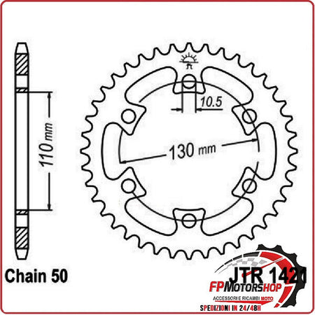 CORONA PER TRASMISSIONE MOTO JT 1421 Z40 JTR1421.40 40 DENTI ACCIAIO PASSO 530