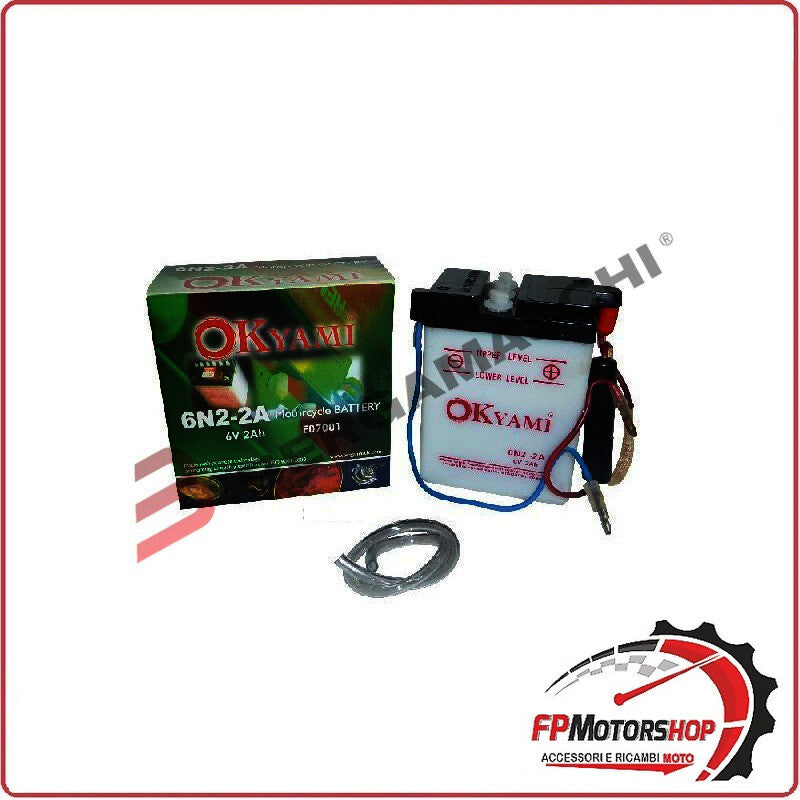 BATTERIA PER MOTO OKYAMI 6N2-2A 6V 2AH 70X47X97MM YAMAHA TT