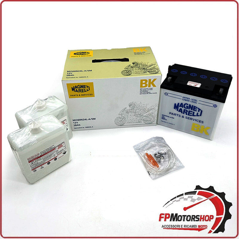 BATTERIA PER MOTO MARELLI MO60 N24L-A-SM Y60-N24L-A 12V 28Ah BMW K100 GUZZI 750