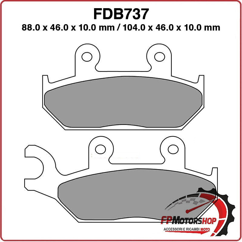 PASTIGLIE PASTICCHE FRENI PER MOTO FDB737P YAMAHA XT Z TENERE 660 91>98 600