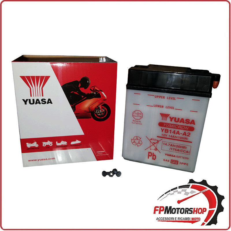 BATTERIA PER MOTO YUASA YB14A-A2 12V 14AH 136X91X181MM CCA190