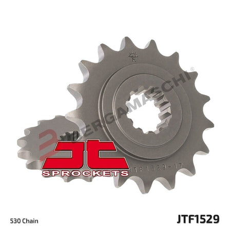 PIGNONE TRASMISSIONE PER MOTO JT 1529 Z17 JTF1529.17 17 DENTI ACCIAIO PASSO 530