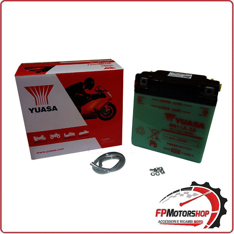 BATTERIA PER MOTO YUASA 6N11A-3A 6V 11AH 122X62X131MM GILERA GR1 125