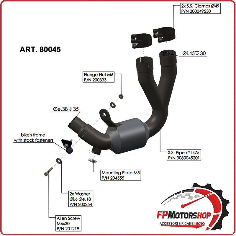 RACCORDO ELIMINA CATALIZZATORE PER DUCATI SCRAMBLER 800 23- LEOVINCE 80045
