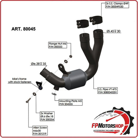 RACCORDO ELIMINA CATALIZZATORE PER DUCATI SCRAMBLER 800 23- LEOVINCE 80045