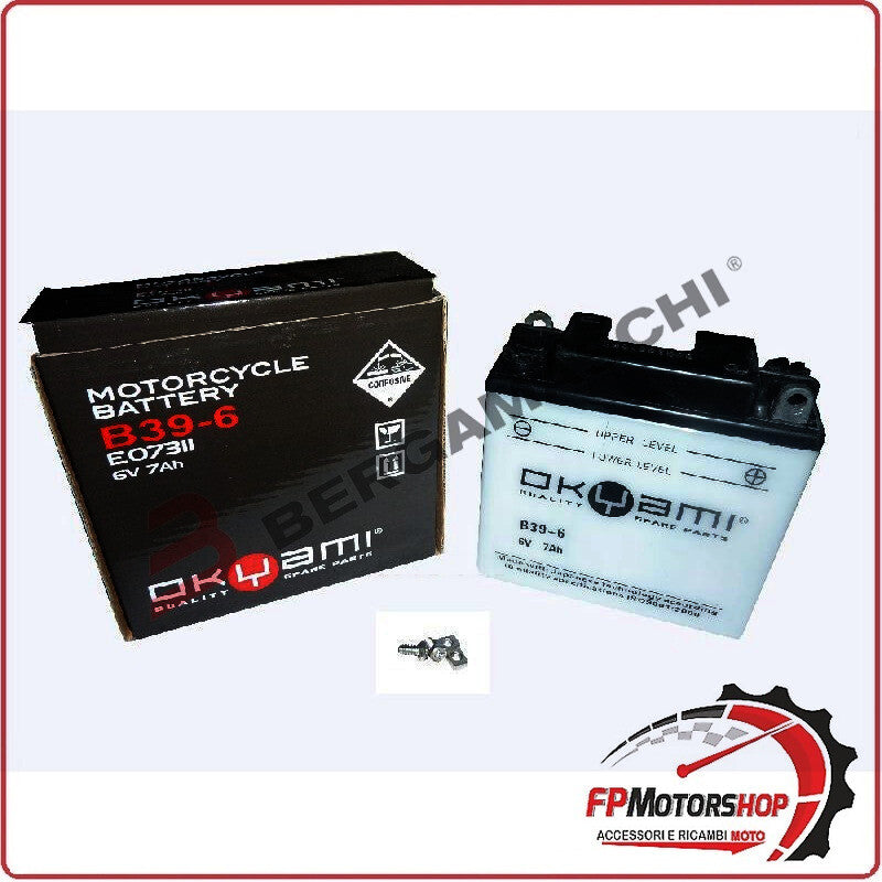 BATTERIA PER MOTO OKYAMI B39-6 6V 7AH 128X51X125MM CCA60 BMW R GUZZI STORNELLO