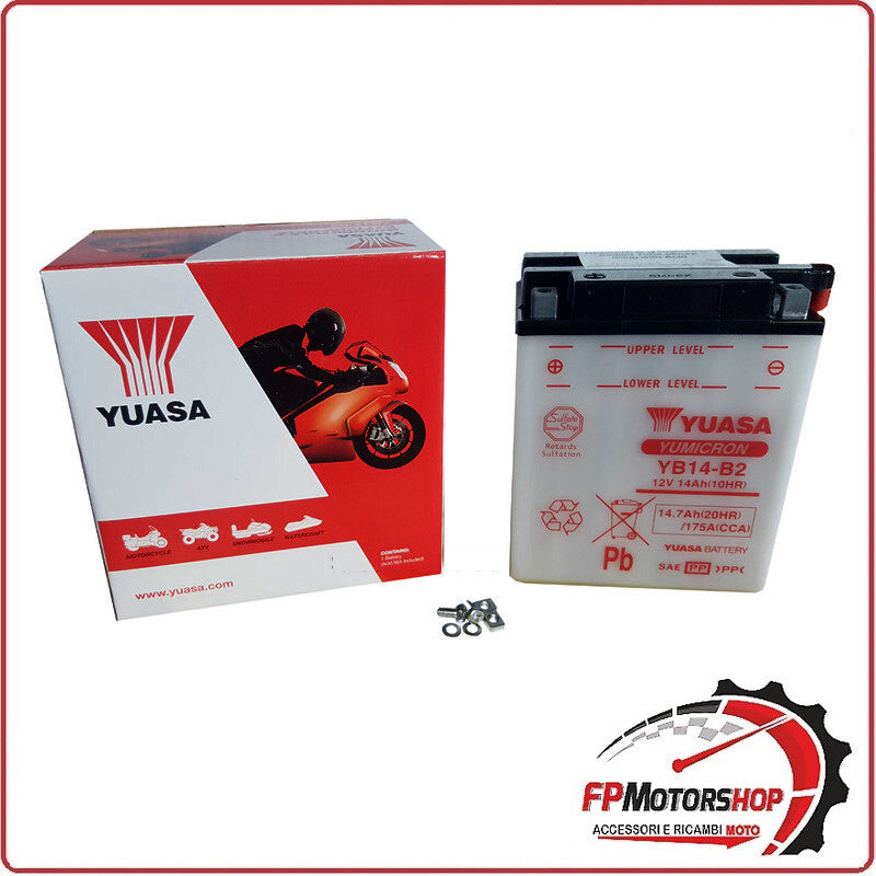 BATTERIA PER MOTO YUASA YB14-B2 12V 14AH 136X91X169MM CCA190 HONDA