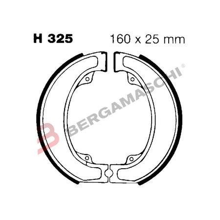 GANASCE FRENO PER MOTO HONDA XL500 S EBC H325 MESCOLA ORGANICA