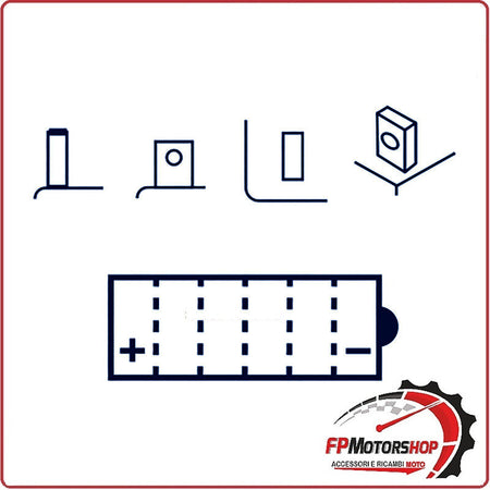 BATTERIA PER MOTO MARELLI MOB9 B-SM YB9-B 12V 9Ah CAGIVA MITO PIAGGIO LIBERTY