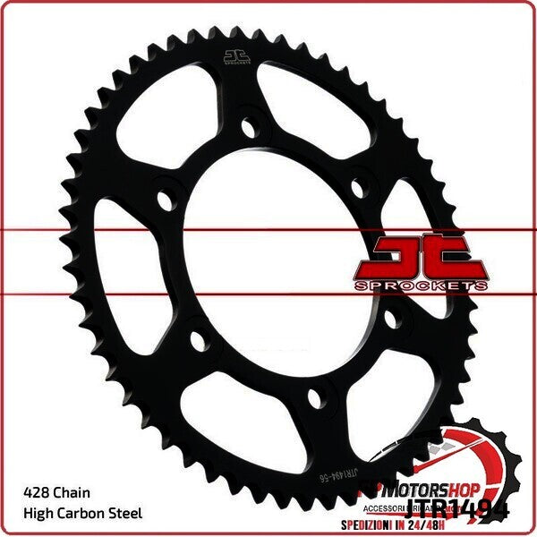 CORONA PER TRASMISSIONE MOTO JT 1494 Z56 JTR1494.56 56 DENTI ACCIAIO PASSO 428