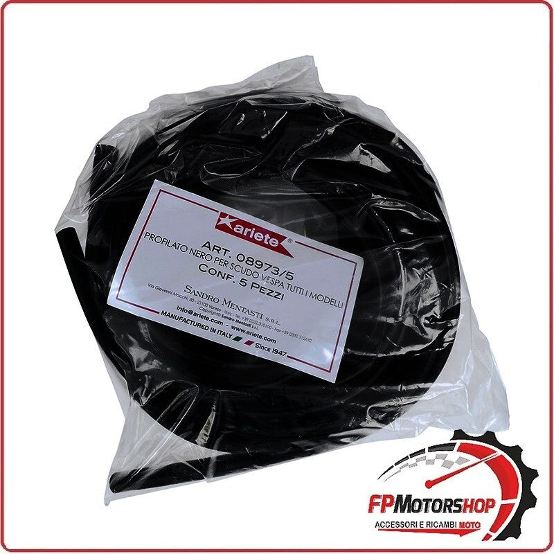 PROFILATO GUARNIZIONI PER VESPA SCUDO NERO TUTTI I MODELLI 5PZ ARIETE 08973/5