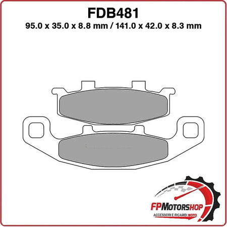 PASTIGLIE FRENO PER MOTO FDB481ST KAWASAKI ZZR 250 90>93 ZX 7R NINJA 750 88>95