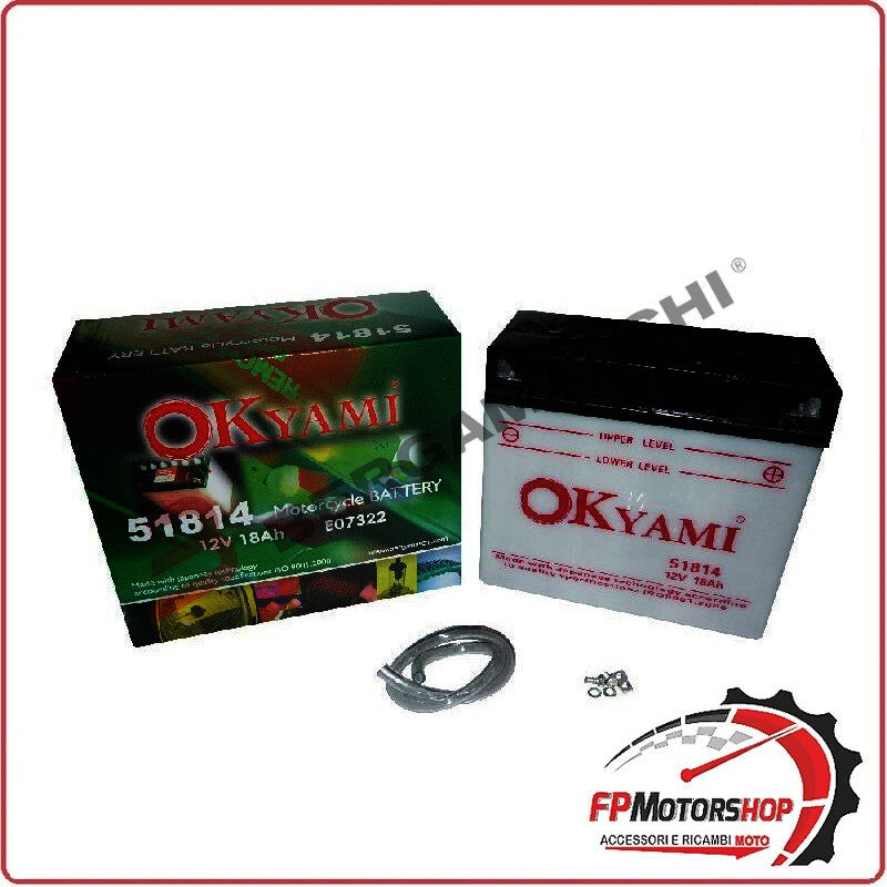 BATTERIA PER MOTO OKYAMI O51814 51814 12V 16AH 183X81X170MM BMW R80 R1100 GS