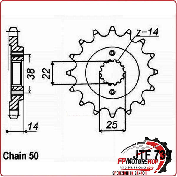 PIGNONE TRASMISSIONE PER MOTO JT 739 Z15 JTF739.15 15 DENTI ACCIAIO PASSO 530