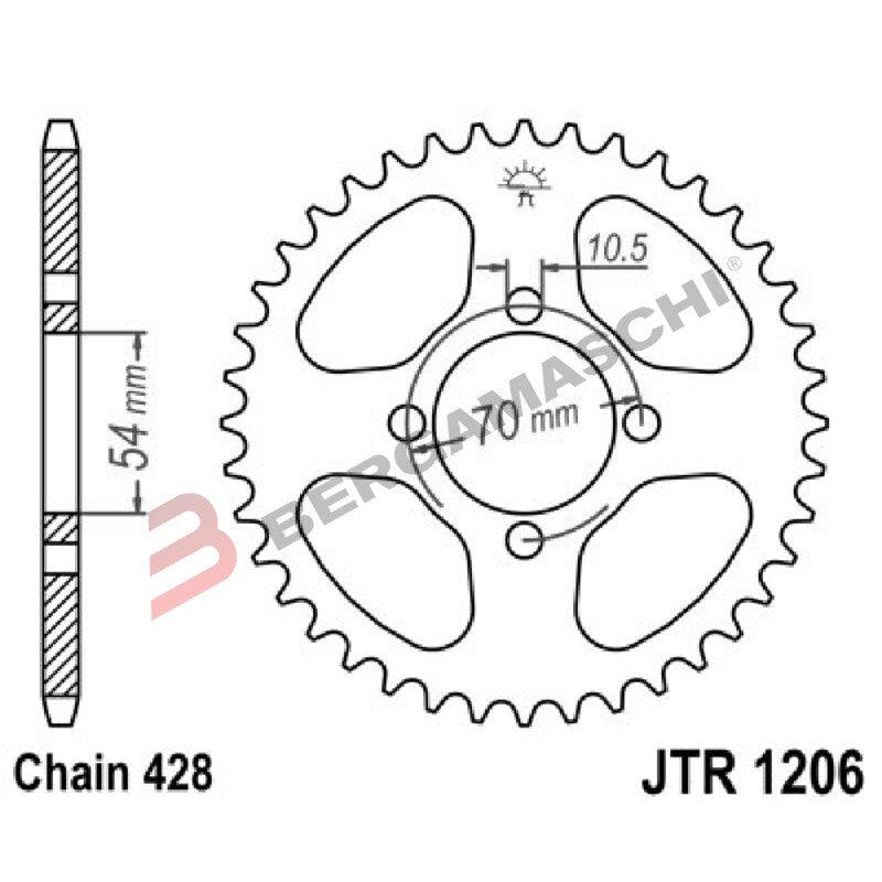 CORONA PER TRASMISSIONE MOTO JT 1206 Z44 JTR1206.44 MODIFICA RAPPORTATURA 