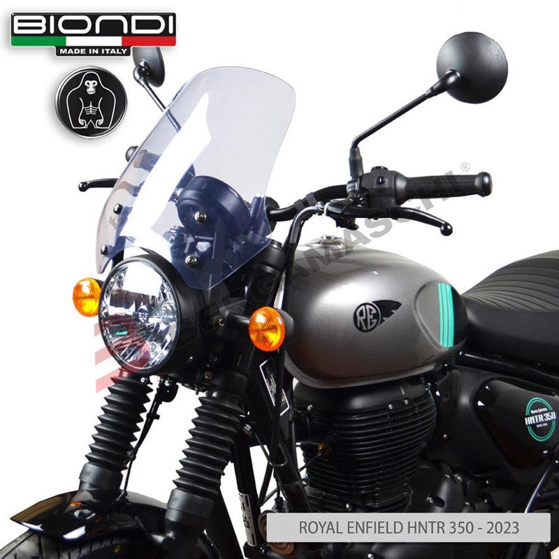 CUPOLINO PARABREZZA PER MOTO ROYAL ENFIELD HNTR 350 TOURING TRASPARENTE BIONDI