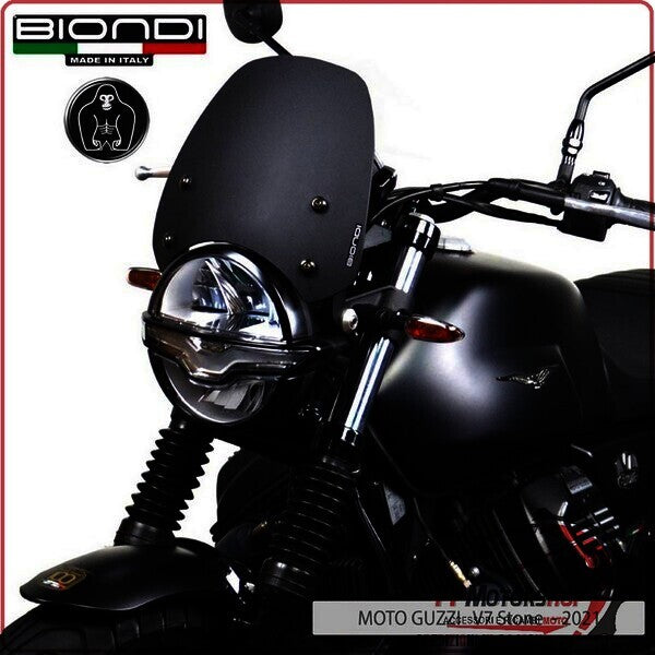 CUPOLINO PARABREZZA PER MOTO GUZZI V7 III 17>2020 V9 BOBBER NERO SATINATO BIONDI