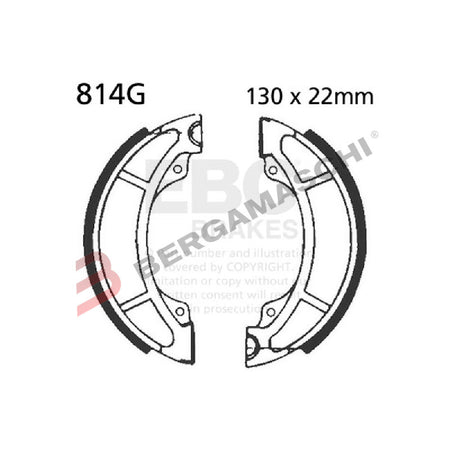 GANASCE FRENO MOTO PER KTM MX 80/125/250/300/ 500 85 SCANALATE EBC 814G ORGANICA