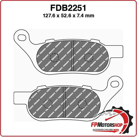PASTIGLIE FRENO PER MOTO FDB2251ST HARLEY DAVIDSON FXDB STREET BOB 1584 08>13