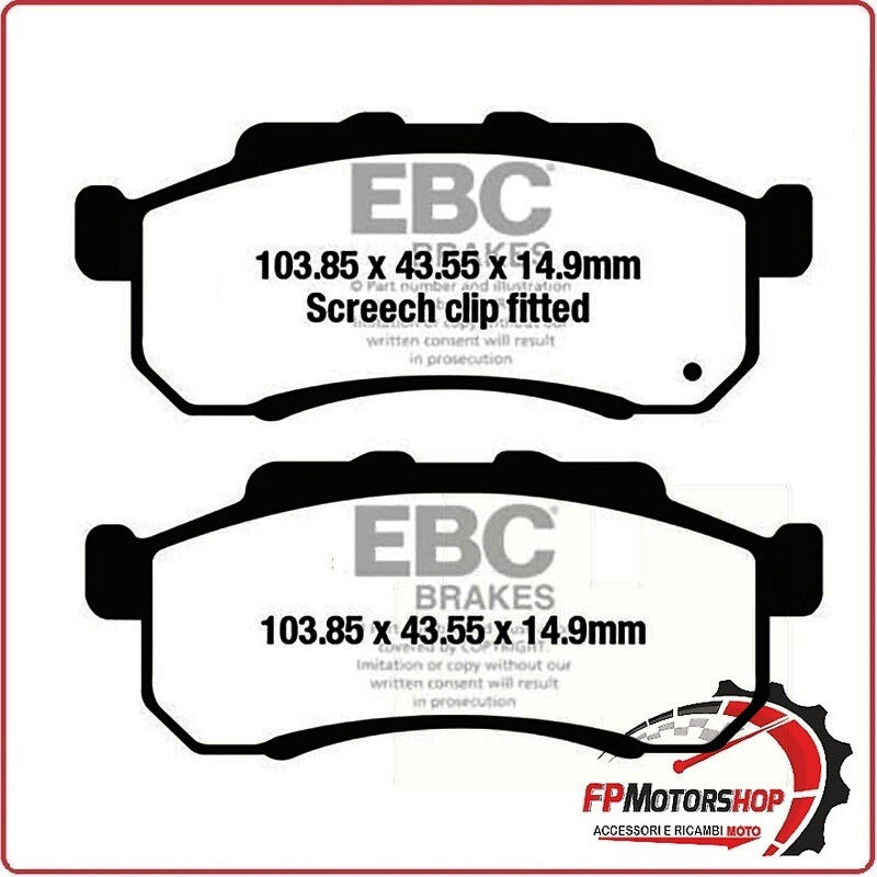 PASTIGLIE PASTICCHE FRENO PER MOTO QUAD HONDA Pioneer 500 700 FA712R EBC SINTER