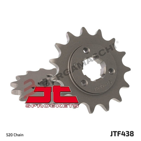 PIGNONE TRASMISSIONE PER MOTO JT 438 Z14 JTF438.14 14 DENTI ACCIAIO PASSO 520