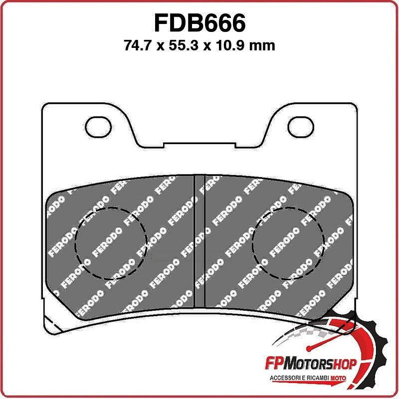PASTIGLIE FRENO PER MOTO FDB666ST YAMAHA FZR R EXUP 1000 89>90 V-MAX 1200 93>03