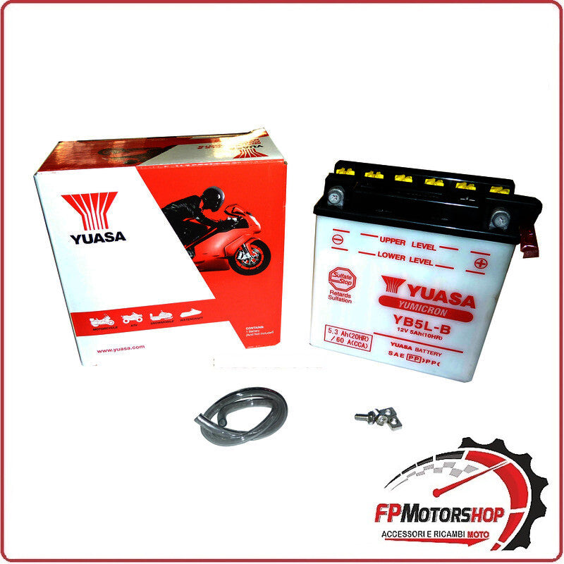 BATTERIA PER MOTO YUASA YB5L-B 12V 5AH 121X62X132MM CCA60 CAGIVA