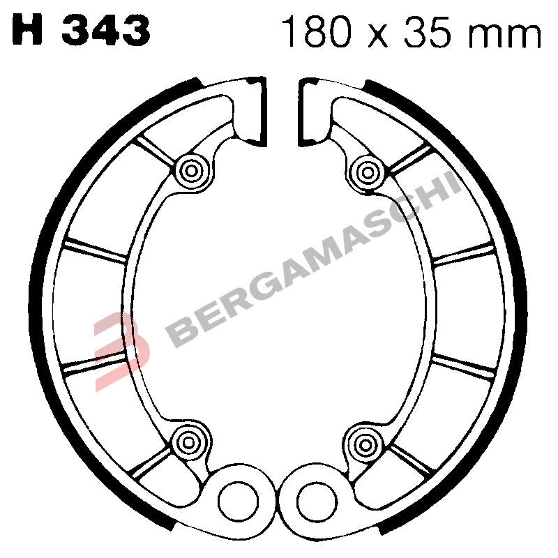 GANASCE FRENO PER MOTO HONDA VF750 VT1100 EBC H343 MESCOLA ORGANICA