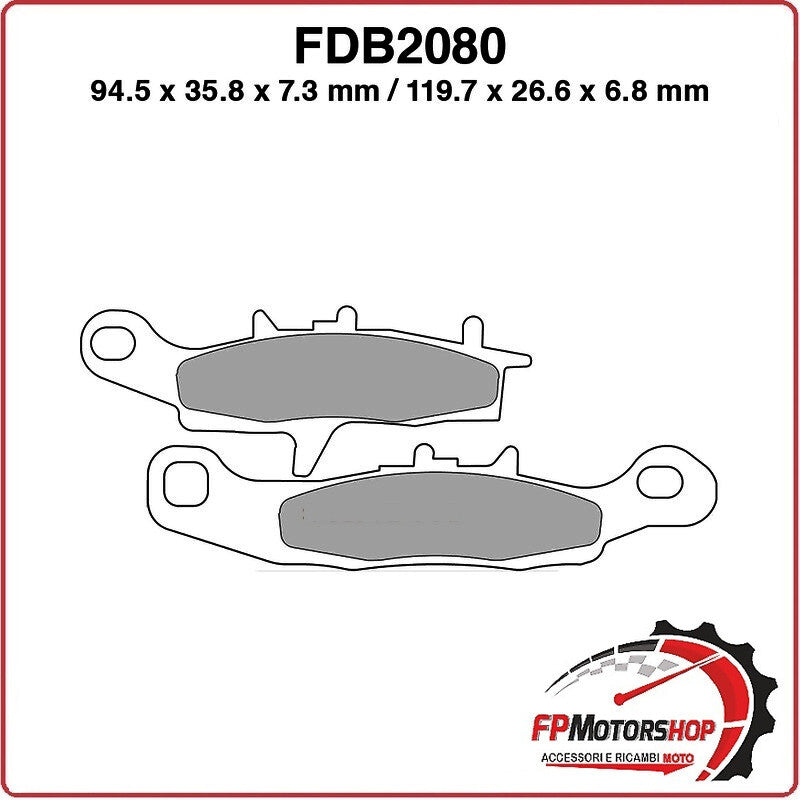 PASTIGLIE PASTICCHE FRENO PER MOTO FDB2080SG KAWASAKI KX 80/100 R 97>00 QUAD