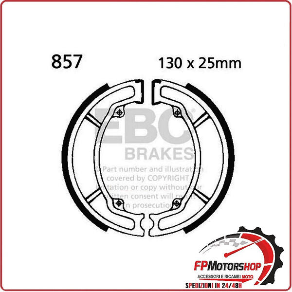GANASCE FRENO PER MOTO PEUGEOT ELYSEO 125/150 99>01 EBC 857