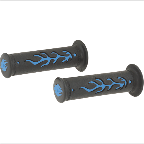 Cp manopole in gomma "FLAMES" nere/blu