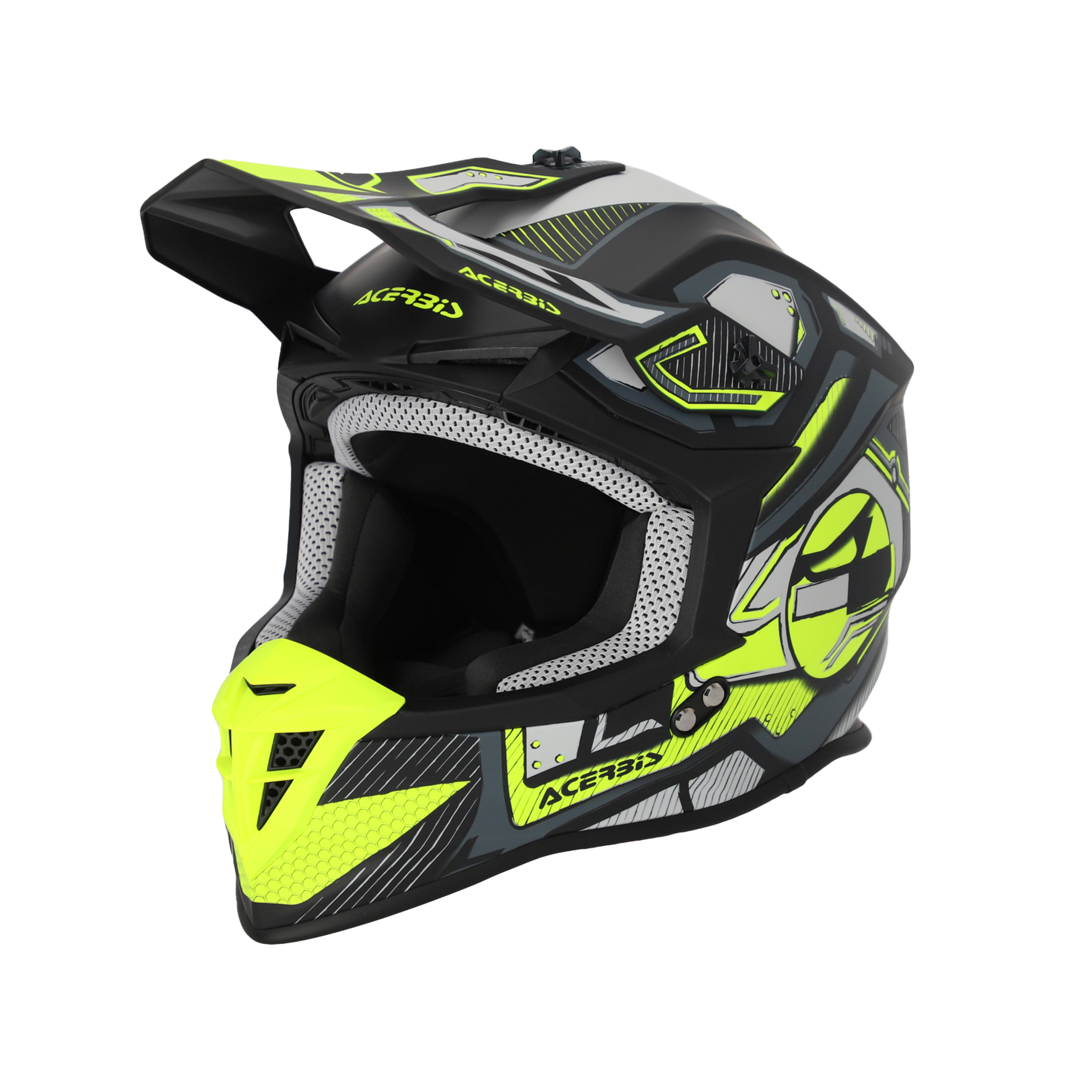 CASCO LINEAR 2206 GRAPHIC NERO GIALLO FL TAGLIA L MOTOCROSS ENDURO OFFROAD
