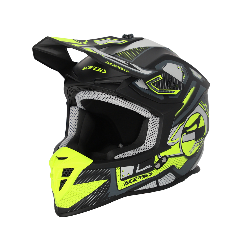 CASCO LINEAR 2206 GRAPHIC NERO GIALLO FL TAGLIA XL MOTOCROSS ENDURO OFFROAD