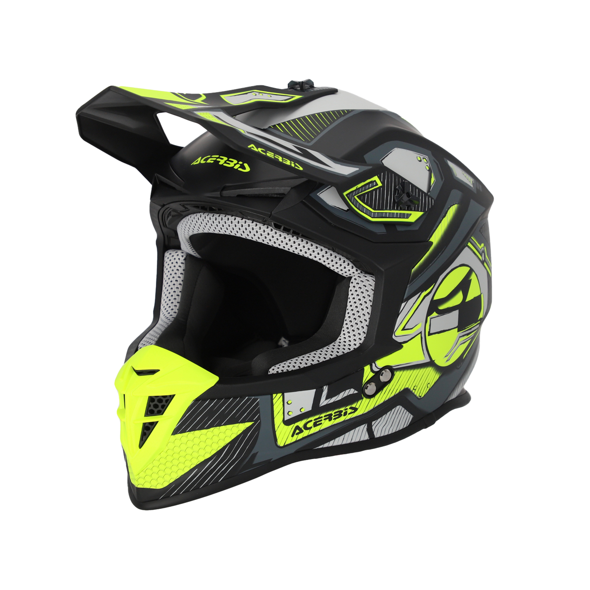 CASCO LINEAR 2206 GRAPHIC NERO GIALLO FL TAGLIA XXL MOTOCROSS ENDURO OFFROAD