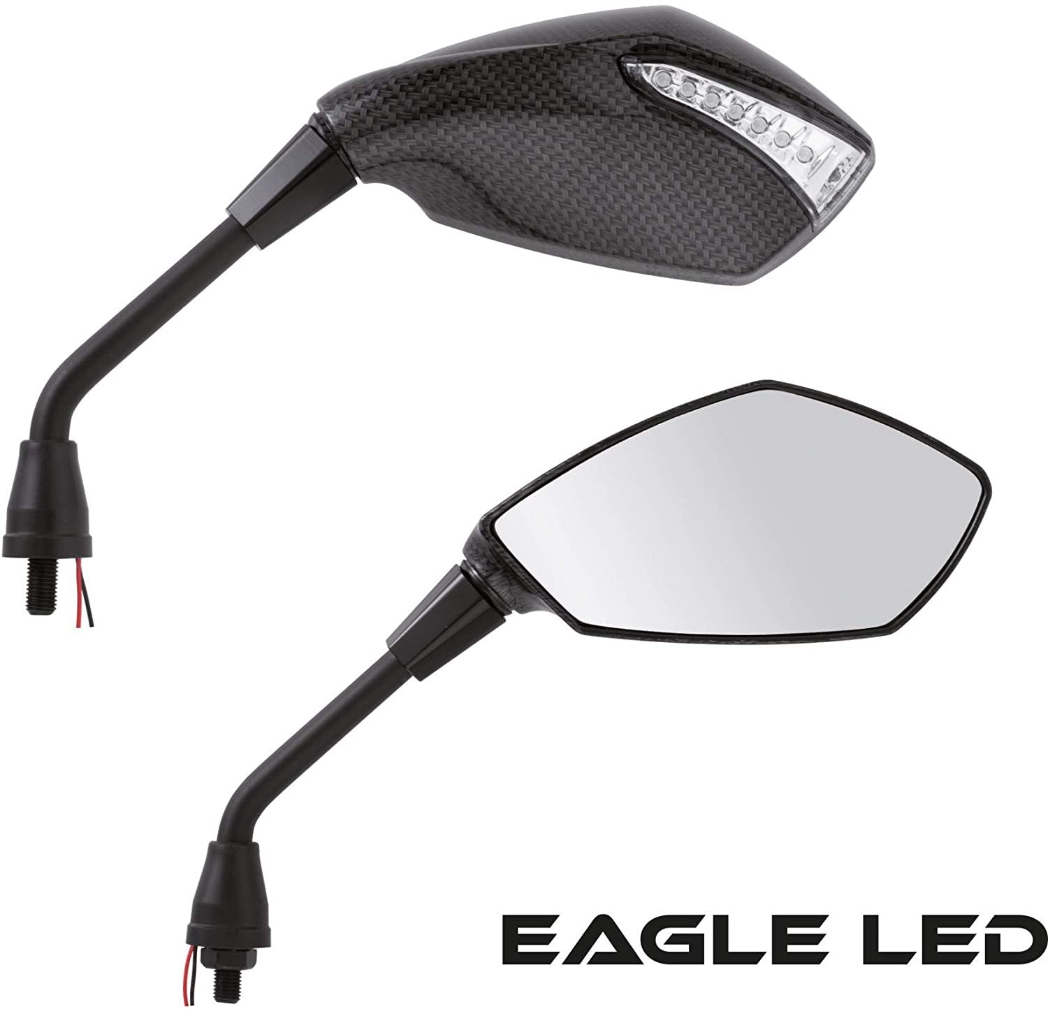 [AM.9856] Cp specchi 'EAGLE LED' carbon-look - E