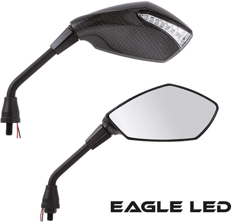 [AM.9856] Cp specchi 'EAGLE LED' carbon-look - E