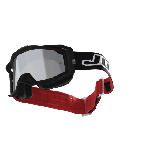 MASCHERA JUST1 IRIS 2.0 NERO BIANCO LENTE SILVER A SPECCHIO