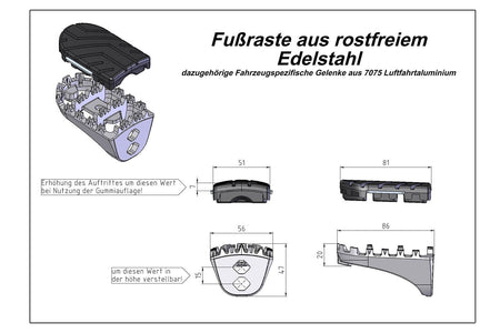 [FRS.01.011.10201/S] Kit pedane regolabili ION Honda XRV 650/750 (87-03) XL600V (87-99) CRF1000L.