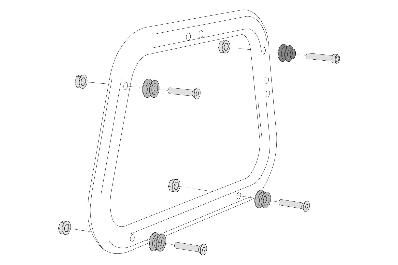 [KFT.00.152.22500/B] Kit adattatori per Telai laterali EVO Per valigie laterali AERO ABS. Mont. di 2 valigie.