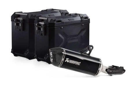 [KFT.07.664.72000/B] Sistema di valigie TRAX ADV + Akrapovic Nero. 45/37 l. BMW R 1250 GS/Adv/Rallye (18-).