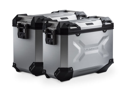 [KFT.11.905.70002/S] Sistema valigie in alluminio TRAX ADV Argento. 45/37 l. Tiger 1200 Rally Pro/GT/GT Pro.