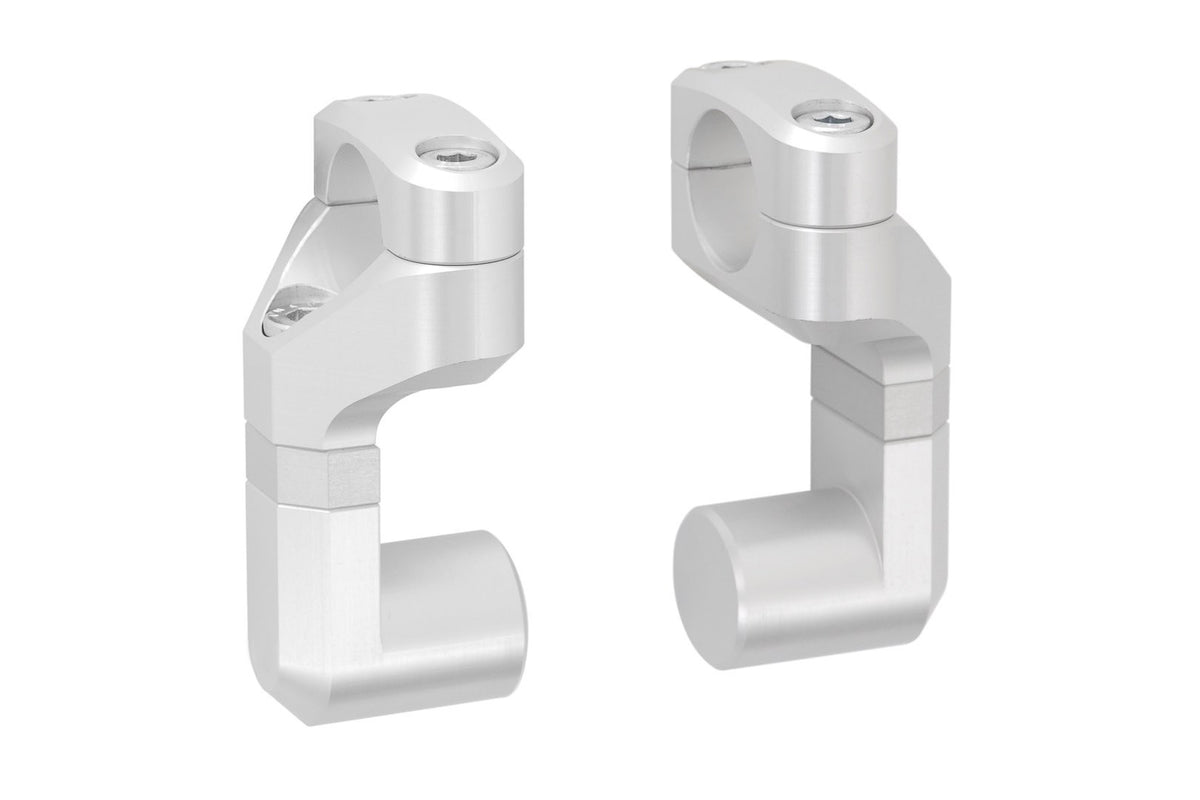 [LEH.00.039.170/S] Riser manubrio inclinati Ã 22 mm Vario Sollevamento/abbass. variabile. Argento.